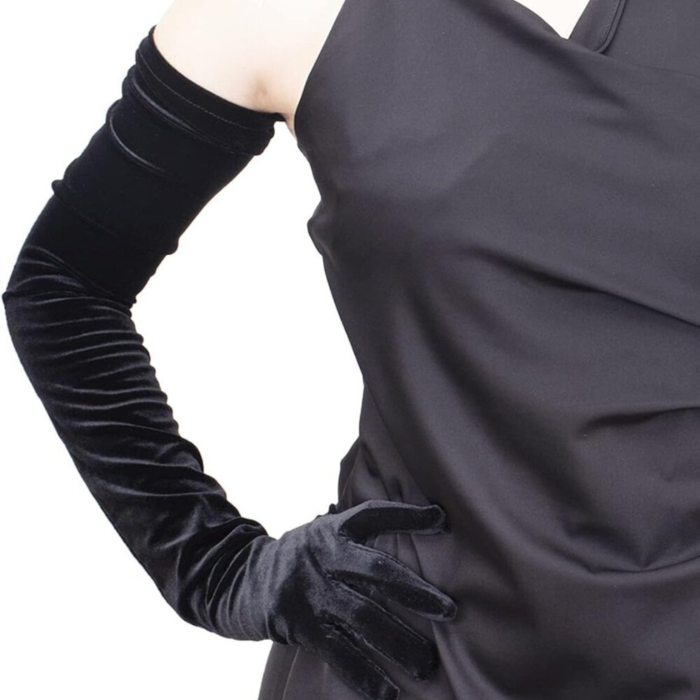 Women 20s Satin Velvet Lace gloves Formal Bridal Banquet Party Wedding Opera Col